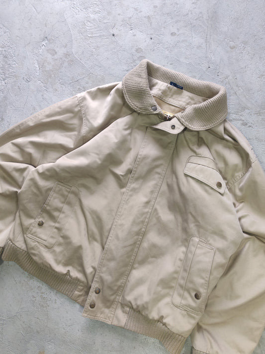 Chaqueta Mighty-Mac Beige Bomber Forro a Cuadros Talla L