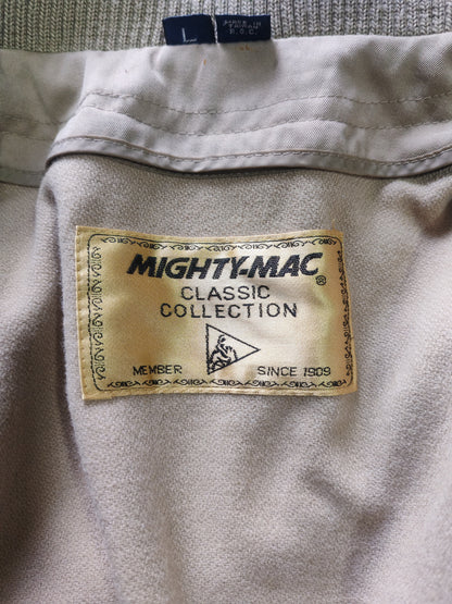 Chaqueta Mighty-Mac Beige Bomber Forro a Cuadros Talla L