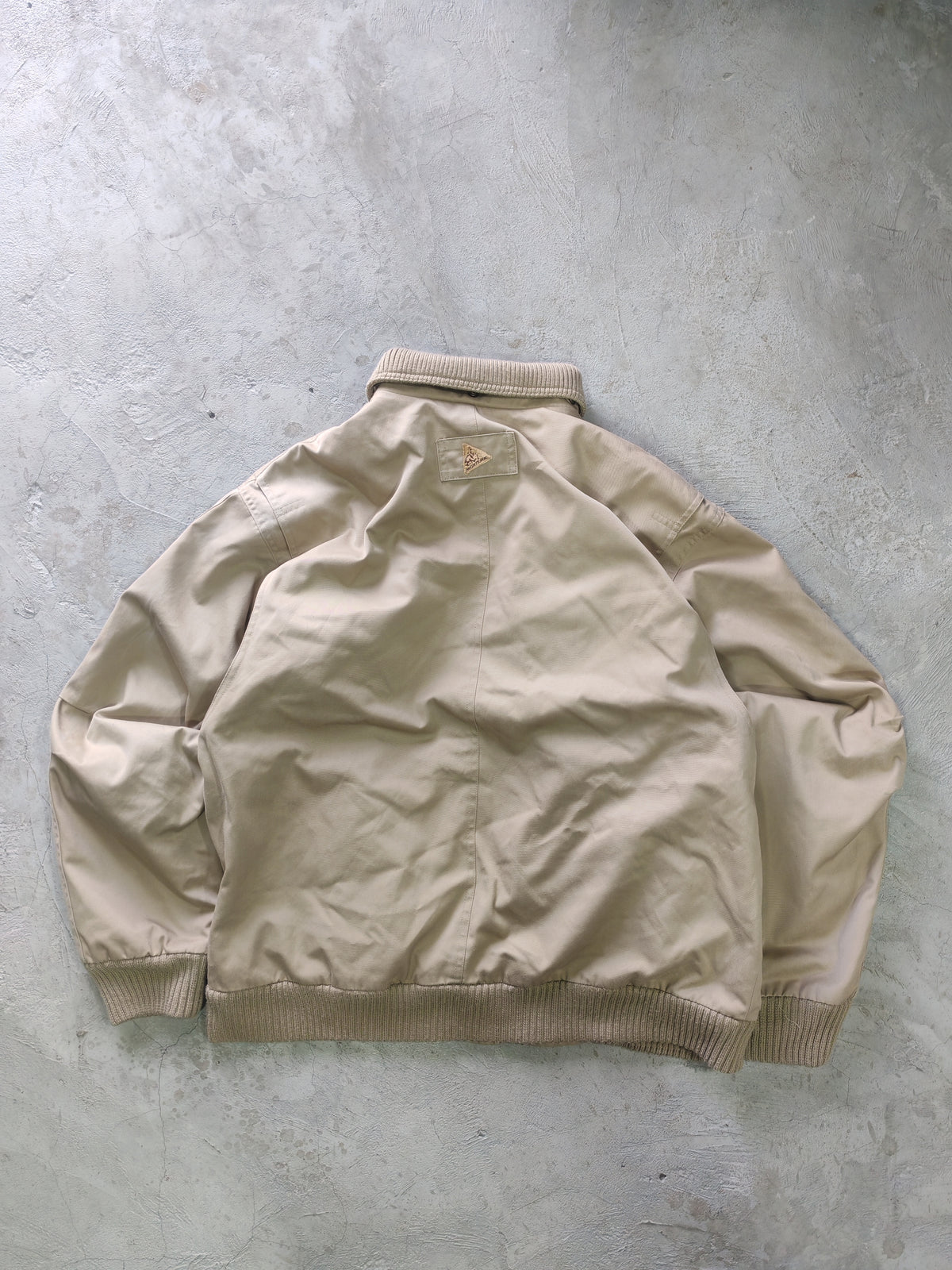 Chaqueta Mighty-Mac Beige Bomber Forro a Cuadros Talla L