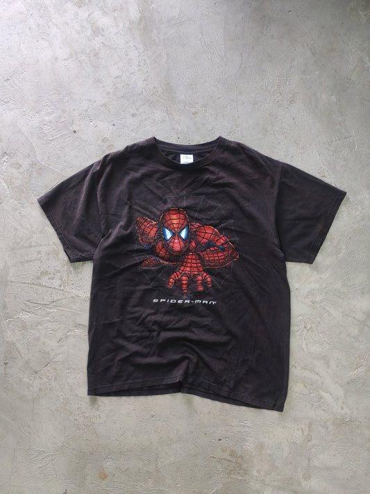 Playera Spider-Man Negra Gráfico Frontal Talla L