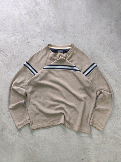 Suéter Extreme Gear Beige Acanalado Franjas en Contraste Talla M