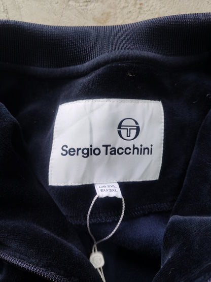 Chaqueta Sergio Tacchini Navy Roja Full-Zip Tipo Velour Talla XL